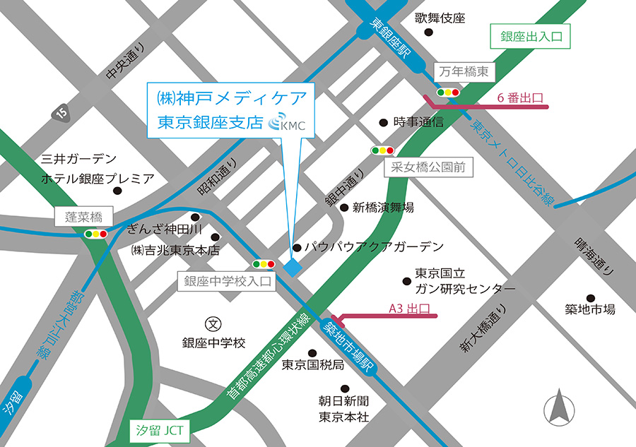 東京銀座支店アクセスマップ