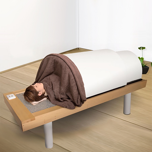日本製・岩盤浴ベッドセット(岩盤浴ベッド+遠赤外線ドームサウナ)100V 業務用サロン向け。1台で岩盤浴・家庭用サウナ・業務用サウナ